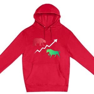 Stock Trading Bull And Bear Day Trader Stock Investor Premium Pullover Hoodie