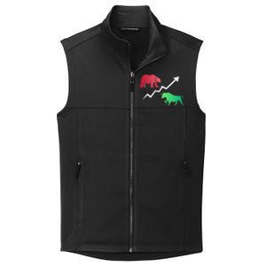 Stock Trading Bull And Bear Day Trader Stock Investor Collective Smooth Fleece Vest