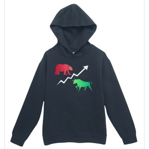 Stock Trading Bull And Bear Day Trader Stock Investor Urban Pullover Hoodie