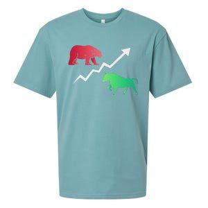 Stock Trading Bull And Bear Day Trader Stock Investor Sueded Cloud Jersey T-Shirt