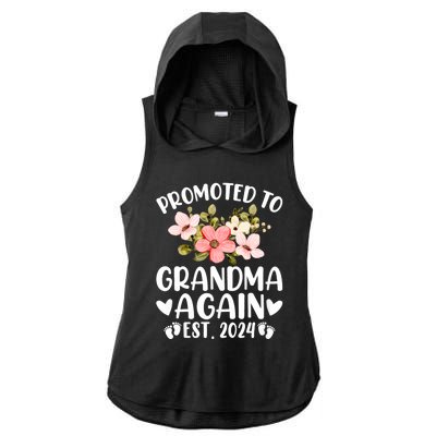 Soon To Be Grandma Again Promoted To Grandma Again Est 2024 Ladies PosiCharge Tri-Blend Wicking Draft Hoodie Tank