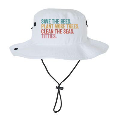 Save The Bees Plant More Trees Clean The Seas Titties Cool Gift Legacy Cool Fit Booney Bucket Hat