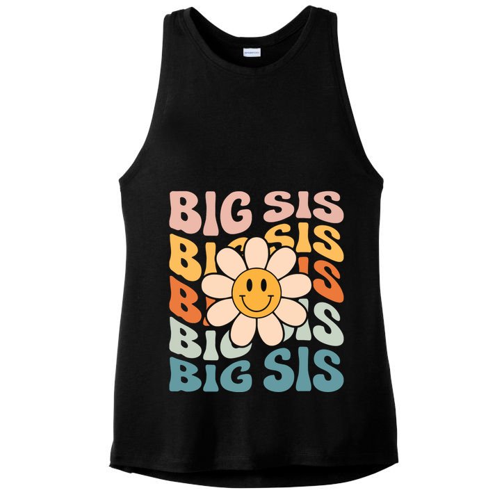 Soon To Be New Big Sister Retro Proud Big Sis Announcement Ladies PosiCharge Tri-Blend Wicking Tank