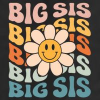 Soon To Be New Big Sister Retro Proud Big Sis Announcement 7 Panel Mesh Trucker Snapback Hat