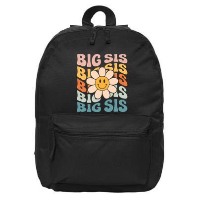 Soon To Be New Big Sister Retro Proud Big Sis Announcement 16 in Basic Backpack