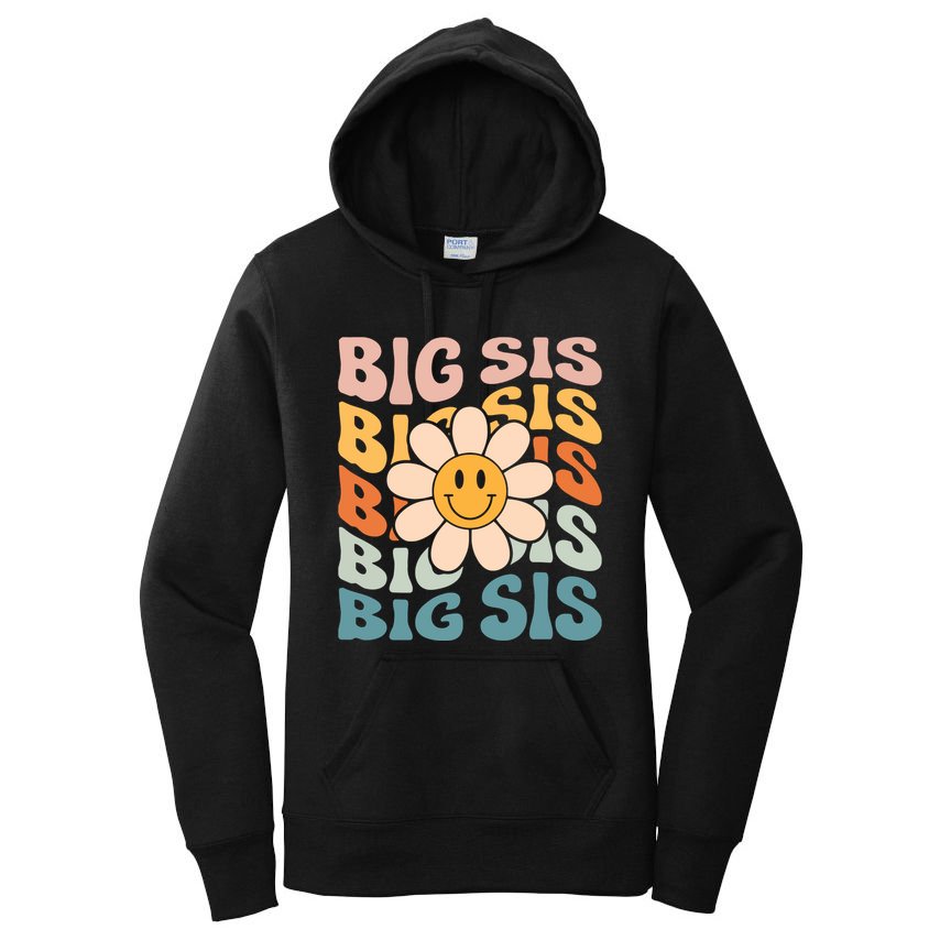 Soon To Be New Big Sister Retro Proud Big Sis Announcement Women's Pullover Hoodie