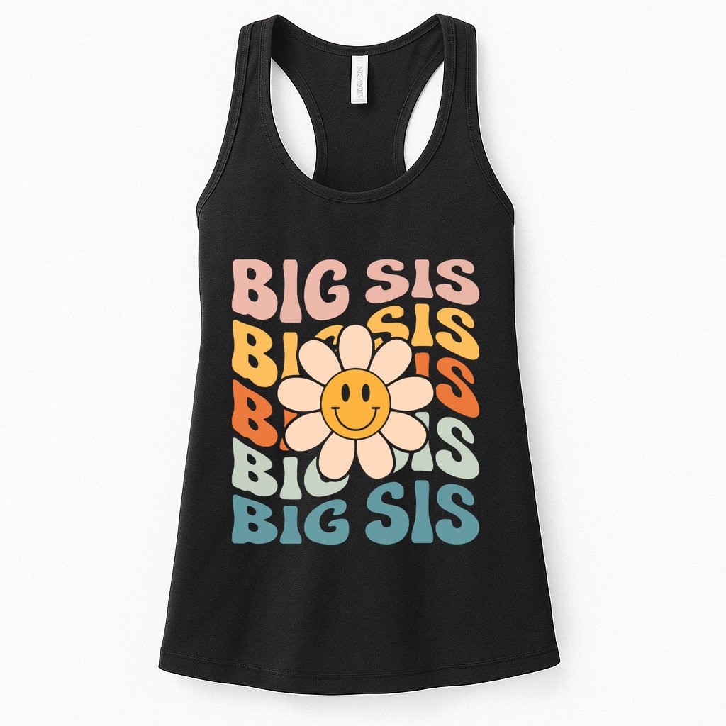 Soon To Be New Big Sister Retro Proud Big Sis Announcement Womens Tank Top