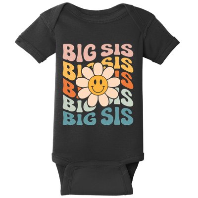 Soon To Be New Big Sister Retro Proud Big Sis Announcement Baby Bodysuit