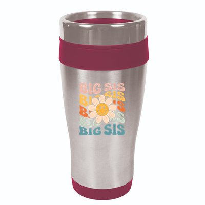 Soon To Be New Big Sister Retro Proud Big Sis Announcement 16oz Travel Tumbler