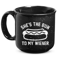SheS The Bun To My Winer Funny Hotdog 15oz Campfire Ceramic Mug