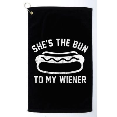 SheS The Bun To My Winer Funny Hotdog Golf Towel