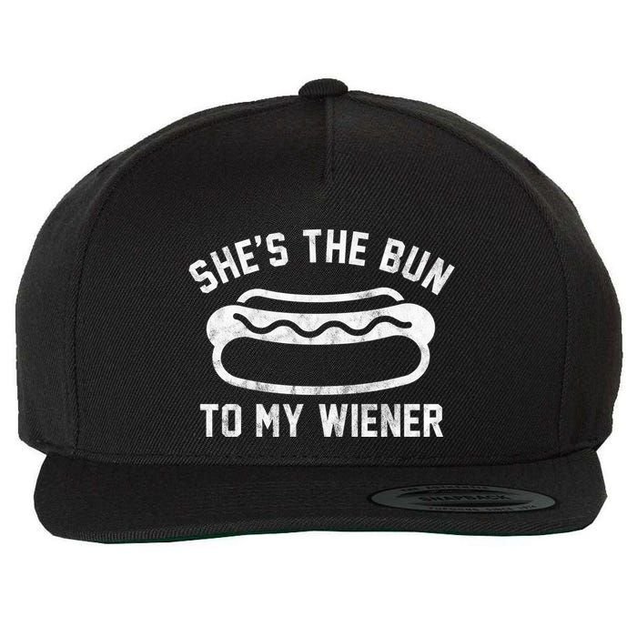 SheS The Bun To My Winer Funny Hotdog Wool Snapback Cap