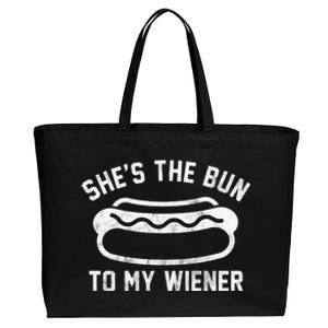 SheS The Bun To My Winer Funny Hotdog Cotton Canvas Jumbo Tote