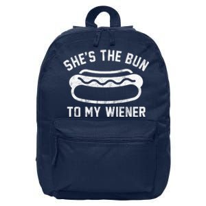 SheS The Bun To My Winer Funny Hotdog 16 in Basic Backpack