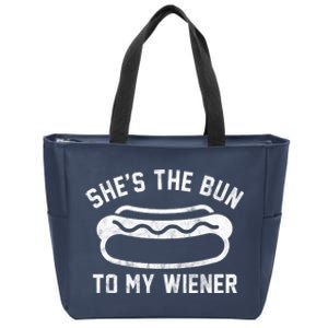 SheS The Bun To My Winer Funny Hotdog Zip Tote Bag