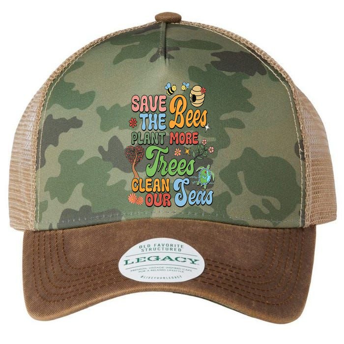 Save The Bees Plant More Trees Climate Change Funny Earth Legacy Tie Dye Trucker Hat