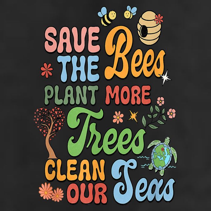 Save The Bees Plant More Trees Climate Change Funny Earth Cool Comfort Performance Bucket Hat