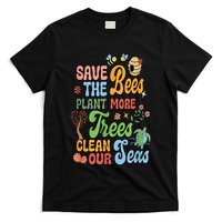 Save The Bees Plant More Trees Climate Change Funny Earth T-Shirt