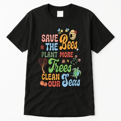 Save The Bees Plant More Trees Climate Change Funny Earth Tall T-Shirt