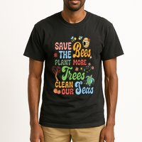 Save The Bees Plant More Trees Climate Change Funny Earth Tall T-Shirt