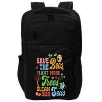 Save The Bees Plant More Trees Climate Change Funny Earth Impact Tech Backpack