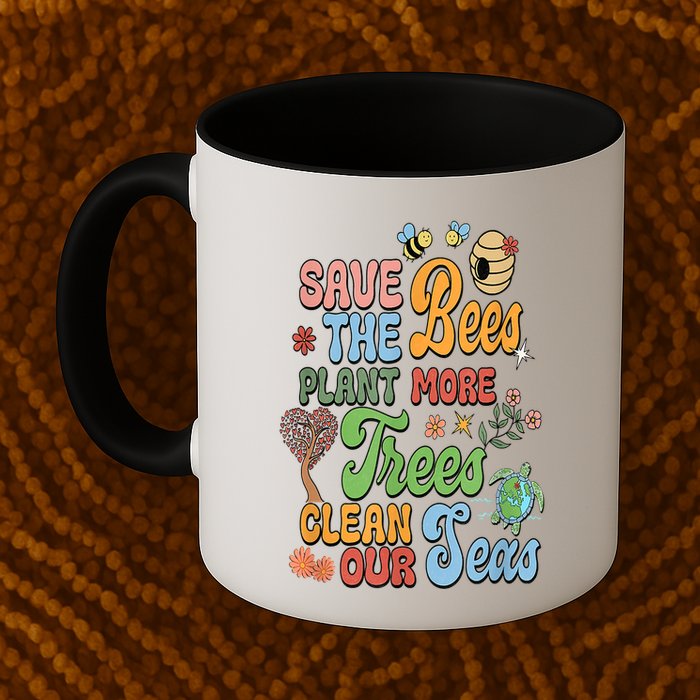 Save The Bees Plant More Trees Climate Change Funny Earth Mug