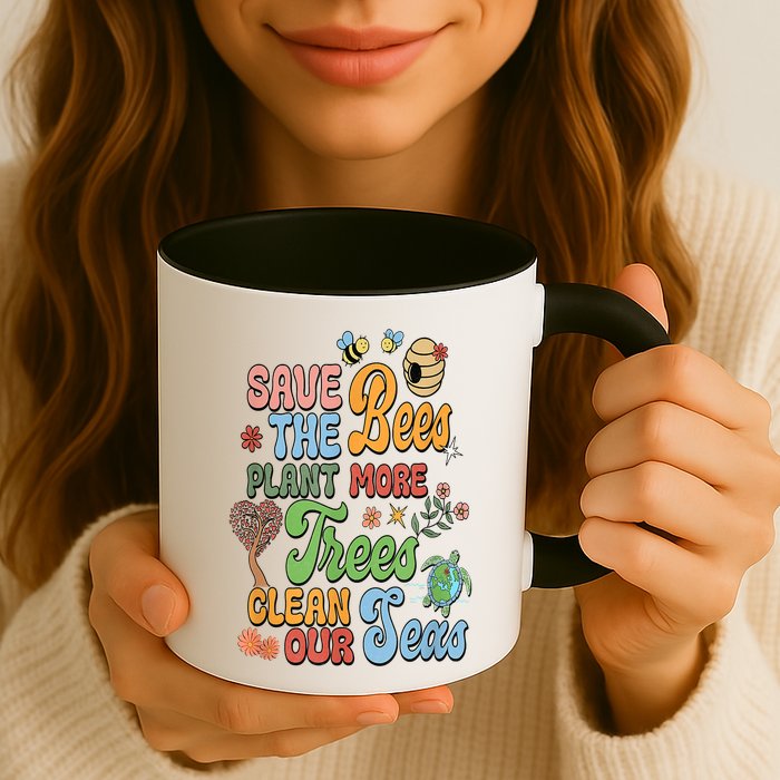 Save The Bees Plant More Trees Climate Change Funny Earth Mug