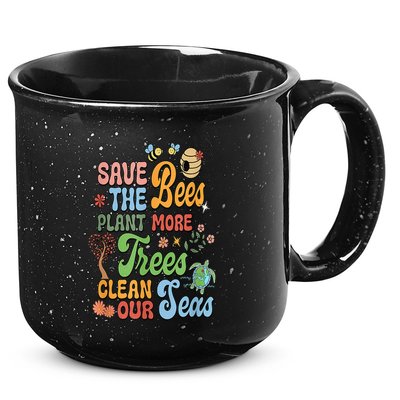 Save The Bees Plant More Trees Climate Change Funny Earth 15oz Campfire Ceramic Mug