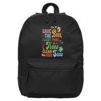 Save The Bees Plant More Trees Climate Change Funny Earth 16 in Basic Backpack