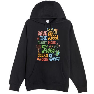 Save The Bees Plant More Trees Climate Change Funny Earth Premium Pullover Hoodie
