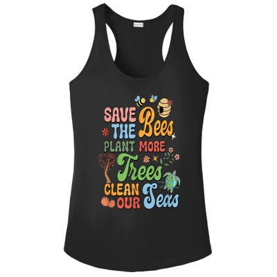 Save The Bees Plant More Trees Climate Change Funny Earth Ladies PosiCharge Competitor Racerback Tank