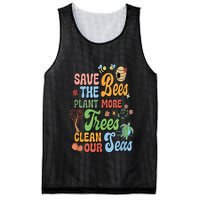 Save The Bees Plant More Trees Climate Change Funny Earth Mesh Reversible Basketball Jersey Tank
