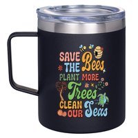 Save The Bees Plant More Trees Climate Change Funny Earth 12oz Stainless Steel Coffee Mug