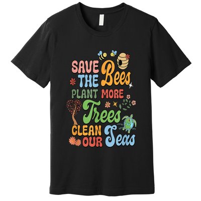 Save The Bees Plant More Trees Climate Change Funny Earth Premium T-Shirt