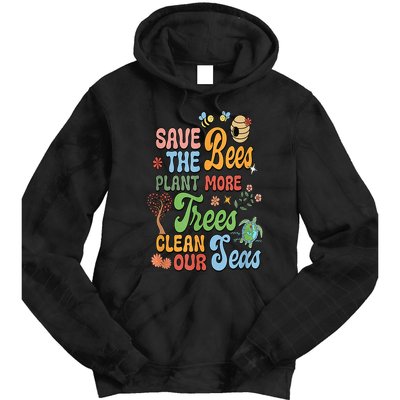 Save The Bees Plant More Trees Climate Change Funny Earth Tie Dye Hoodie