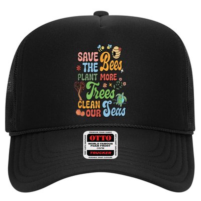 Save The Bees Plant More Trees Climate Change Funny Earth Trucker Hat