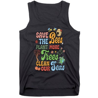 Save The Bees Plant More Trees Climate Change Funny Earth Tank Top
