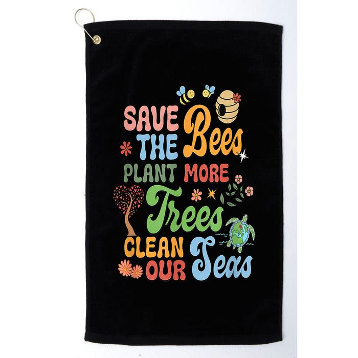 Save The Bees Plant More Trees Climate Change Funny Earth Golf Towel
