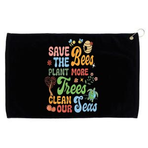 Save The Bees Plant More Trees Climate Change Funny Earth Grommeted Golf Towel