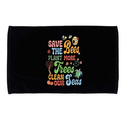 Save The Bees Plant More Trees Climate Change Funny Earth Microfiber Hand Towel