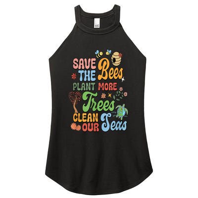 Save The Bees Plant More Trees Climate Change Funny Earth Women's Perfect Tri Rocker Tank