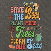 Save The Bees Plant More Trees Climate Change Funny Earth Cotton Canvas Backpack