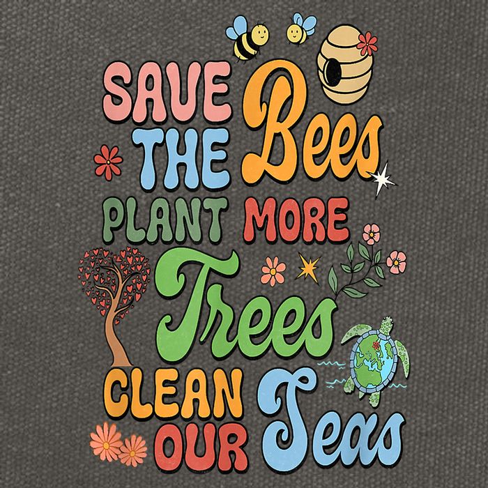 Save The Bees Plant More Trees Climate Change Funny Earth Cotton Canvas Backpack