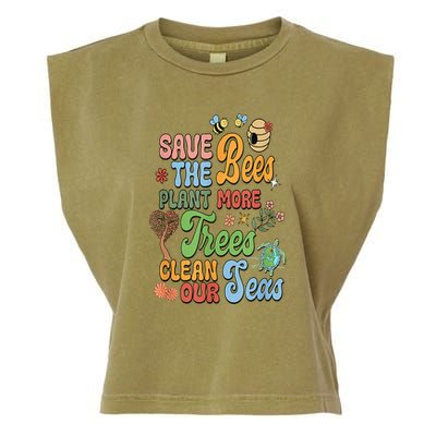 Save The Bees Plant More Trees Climate Change Funny Earth Garment-Dyed Women's Muscle Tee
