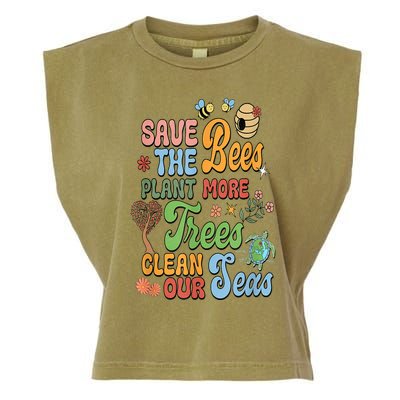 Save The Bees Plant More Trees Climate Change Funny Earth Garment-Dyed Women's Muscle Tee