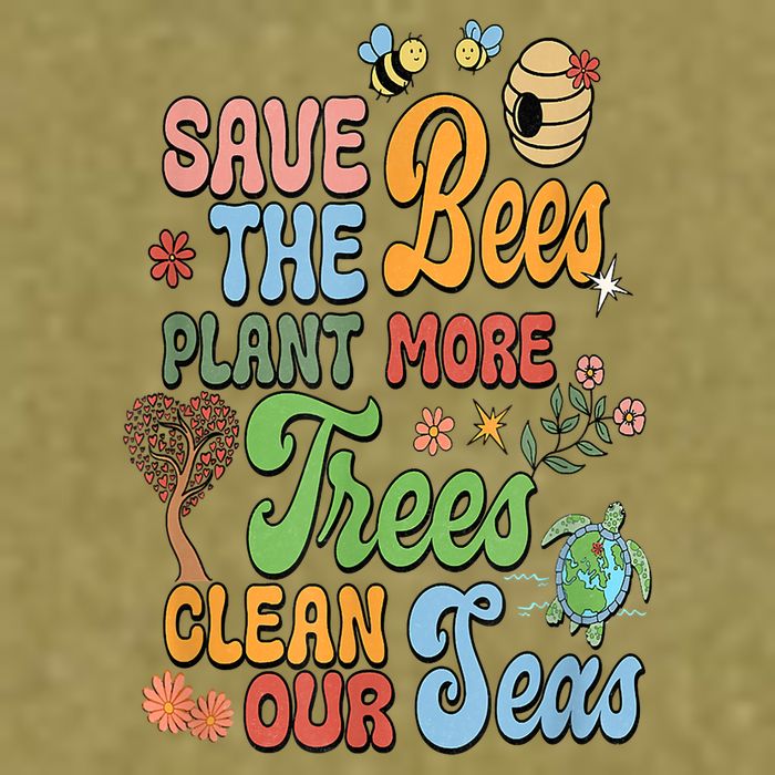 Save The Bees Plant More Trees Climate Change Funny Earth Garment-Dyed Women's Muscle Tee