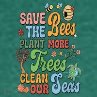 Save The Bees Plant More Trees Climate Change Funny Earth Pom Pom 12in Knit Beanie
