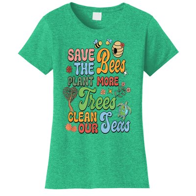 Save The Bees Plant More Trees Climate Change Funny Earth Women's T-Shirt