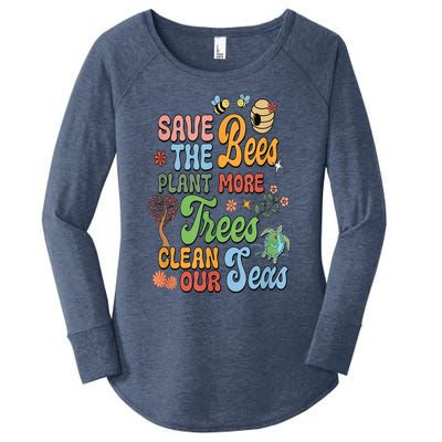 Save The Bees Plant More Trees Climate Change Funny Earth Women's Perfect Tri Tunic Long Sleeve Shirt