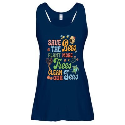 Save The Bees Plant More Trees Climate Change Funny Earth Ladies Essential Flowy Tank